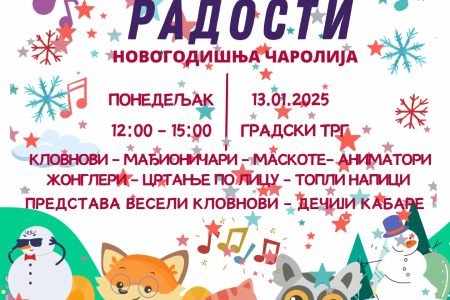 U PONEDELJAK 13. JANUARA U LESKOVCU BIĆE ORGANIZOVANA MANIFESTACIJA „TRG DEČIJE RADOSTI – NOVOGODIŠNJA ČAROLIJA“